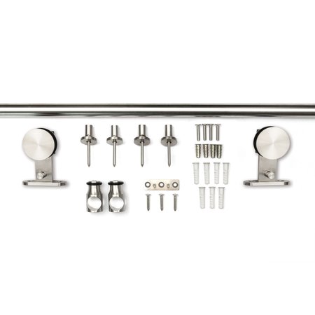 SURE-LOC HARDWARE Sure-Loc Hardware Barn Door Rail System, 72, Stainless Steel BARN-5KIT72 SS